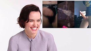 Daisy Ridley reacting to cum tribute,