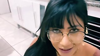 Amanda Souza in glasses POV blowjob