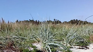Dildo play on beach