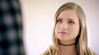 Young blonde vixen with bright blue eyes