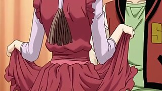 Horny Anime Futanari Gives Blowjob With