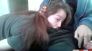Jane Little Whore Gags On Cock
