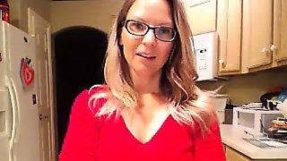 Voluptuous blonde milf with glasses gets