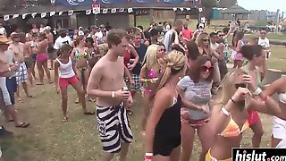 Naughty girls have fun at the concert
