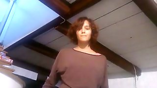 Beautiful and desirable housewife gives