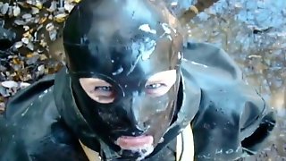 Rubber rainwear latex blowjob