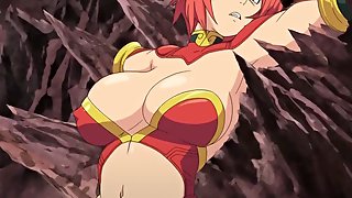Redhead anime with big boobies needs some