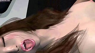 Elegant anime babe gets fingered clip