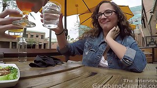Amateur curly teen Callie gives stranger