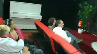 Two Swinger Couples at Adult Cinema
