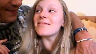 Blonde girl fucked on hard Dp