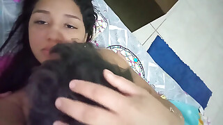 18 year old brunette big saggy tits from