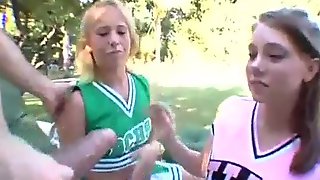 Old Dude Fucks Two Cheerleaders